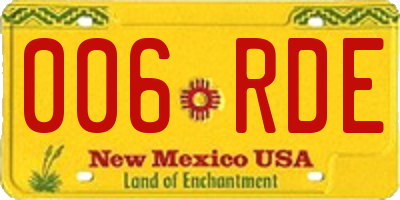 NM license plate 006RDE