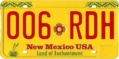 NM license plate 006RDH