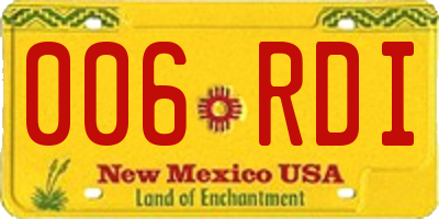 NM license plate 006RDI