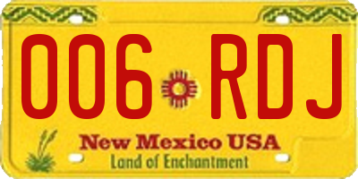 NM license plate 006RDJ
