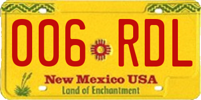 NM license plate 006RDL