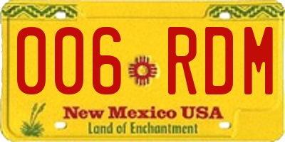 NM license plate 006RDM