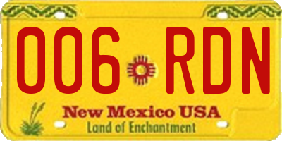 NM license plate 006RDN