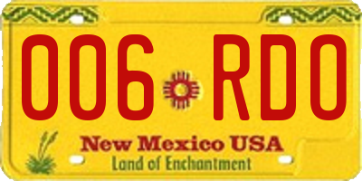 NM license plate 006RDO