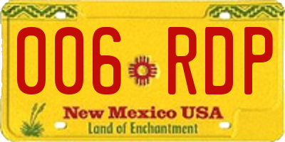 NM license plate 006RDP
