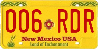 NM license plate 006RDR
