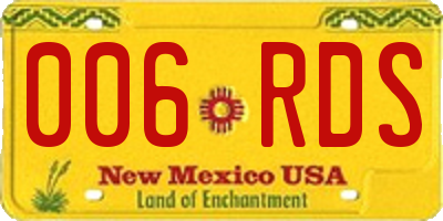 NM license plate 006RDS