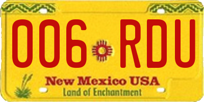 NM license plate 006RDU