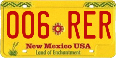 NM license plate 006RER