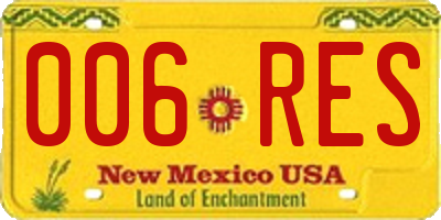 NM license plate 006RES