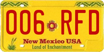 NM license plate 006RFD