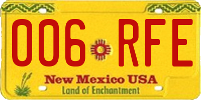 NM license plate 006RFE