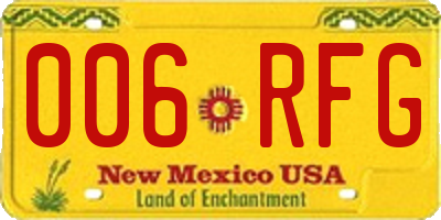 NM license plate 006RFG