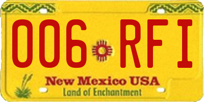 NM license plate 006RFI