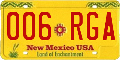 NM license plate 006RGA