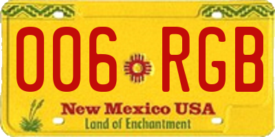 NM license plate 006RGB