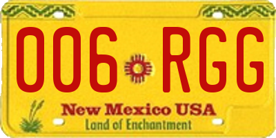 NM license plate 006RGG