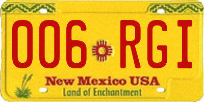 NM license plate 006RGI