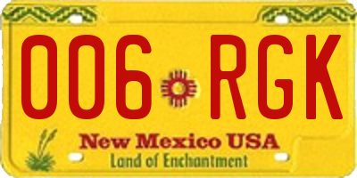NM license plate 006RGK