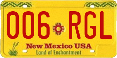 NM license plate 006RGL