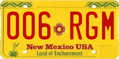NM license plate 006RGM