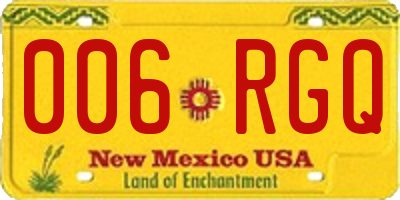 NM license plate 006RGQ