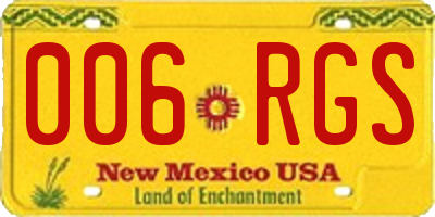 NM license plate 006RGS