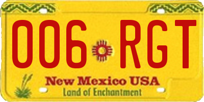 NM license plate 006RGT