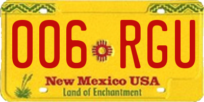 NM license plate 006RGU