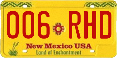 NM license plate 006RHD