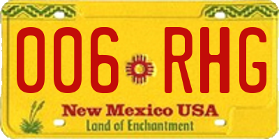NM license plate 006RHG