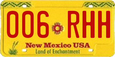 NM license plate 006RHH