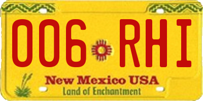 NM license plate 006RHI