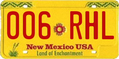NM license plate 006RHL