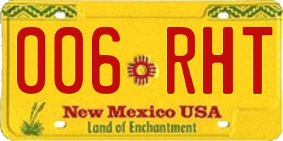 NM license plate 006RHT