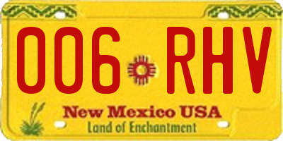 NM license plate 006RHV