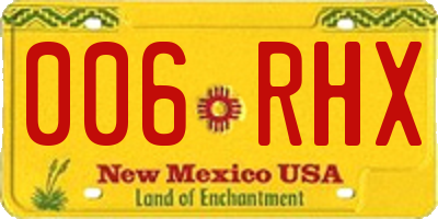 NM license plate 006RHX