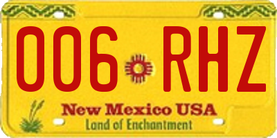 NM license plate 006RHZ