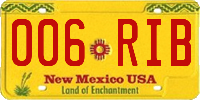 NM license plate 006RIB