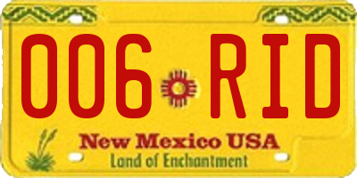 NM license plate 006RID