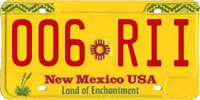NM license plate 006RII