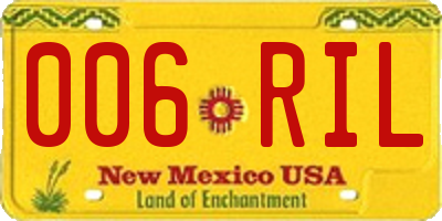 NM license plate 006RIL