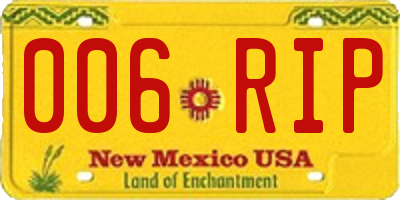 NM license plate 006RIP