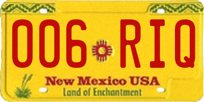 NM license plate 006RIQ