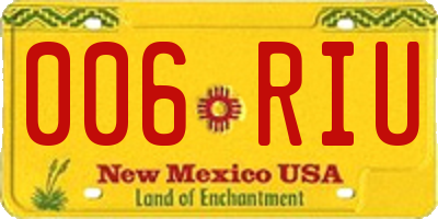NM license plate 006RIU