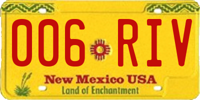 NM license plate 006RIV