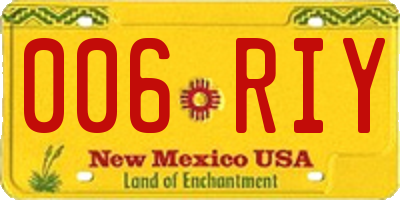NM license plate 006RIY