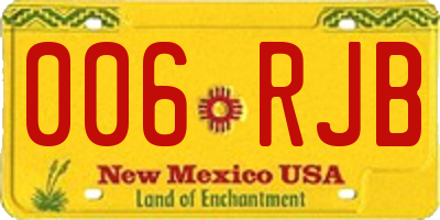 NM license plate 006RJB