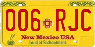 NM license plate 006RJC