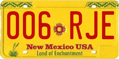 NM license plate 006RJE